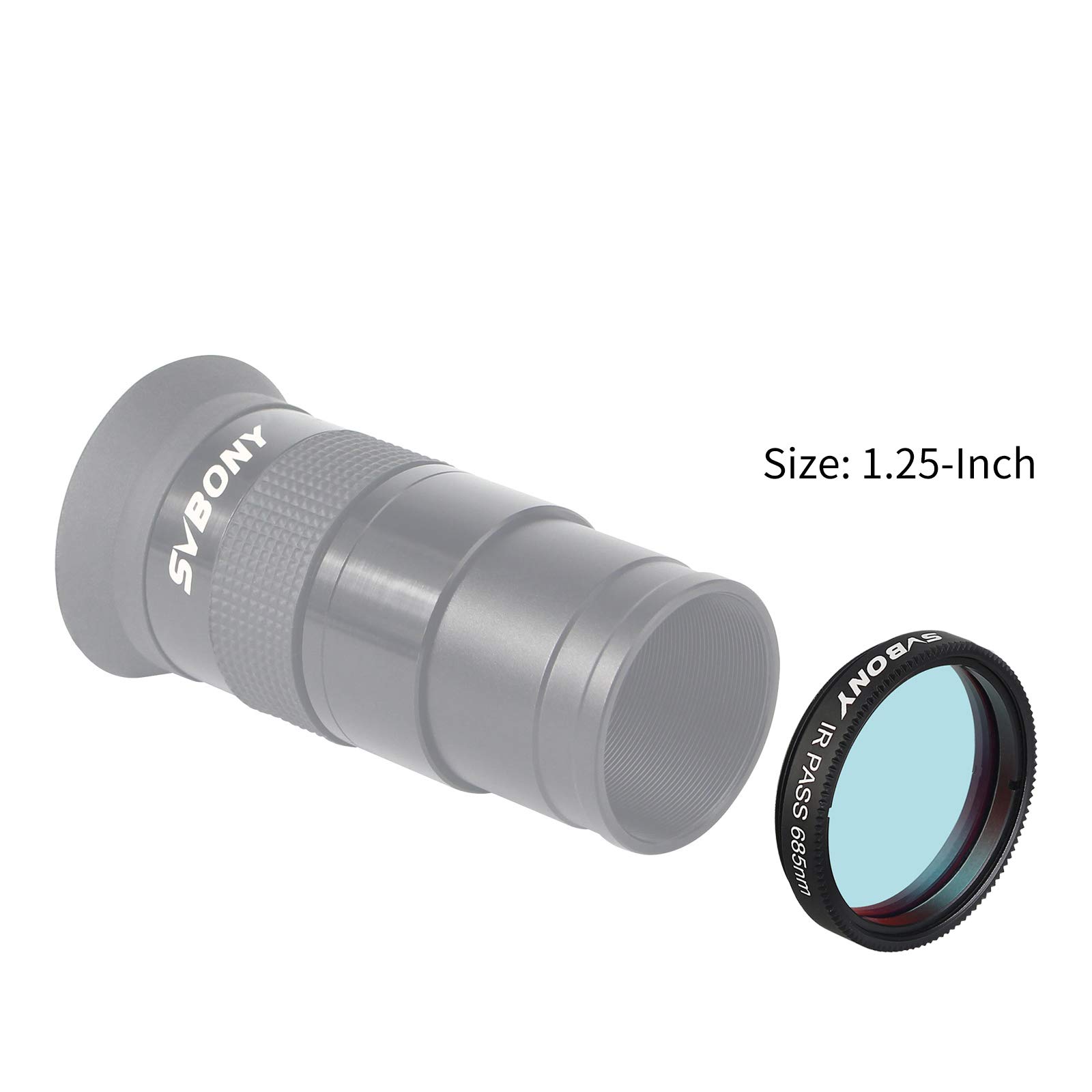 Svbony SV183 IR Filtre 1.25in,IR Pass 685nm Filtre,Infrarouge Astrophotographie Filtre pour Photographier Lune Planétaire Nature Paysage