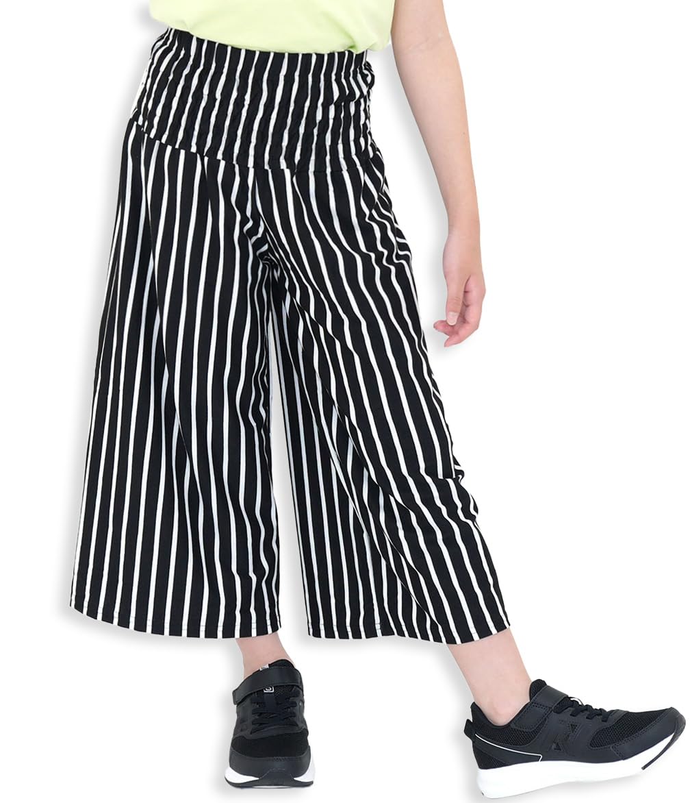 [Bee] ビー ワイドパンツ ガールズ 女の子 キッズ シンプル ゆったり ガウチョパンツ ウエストゴム 長ズボン 通学 通園 部屋着 春 夏