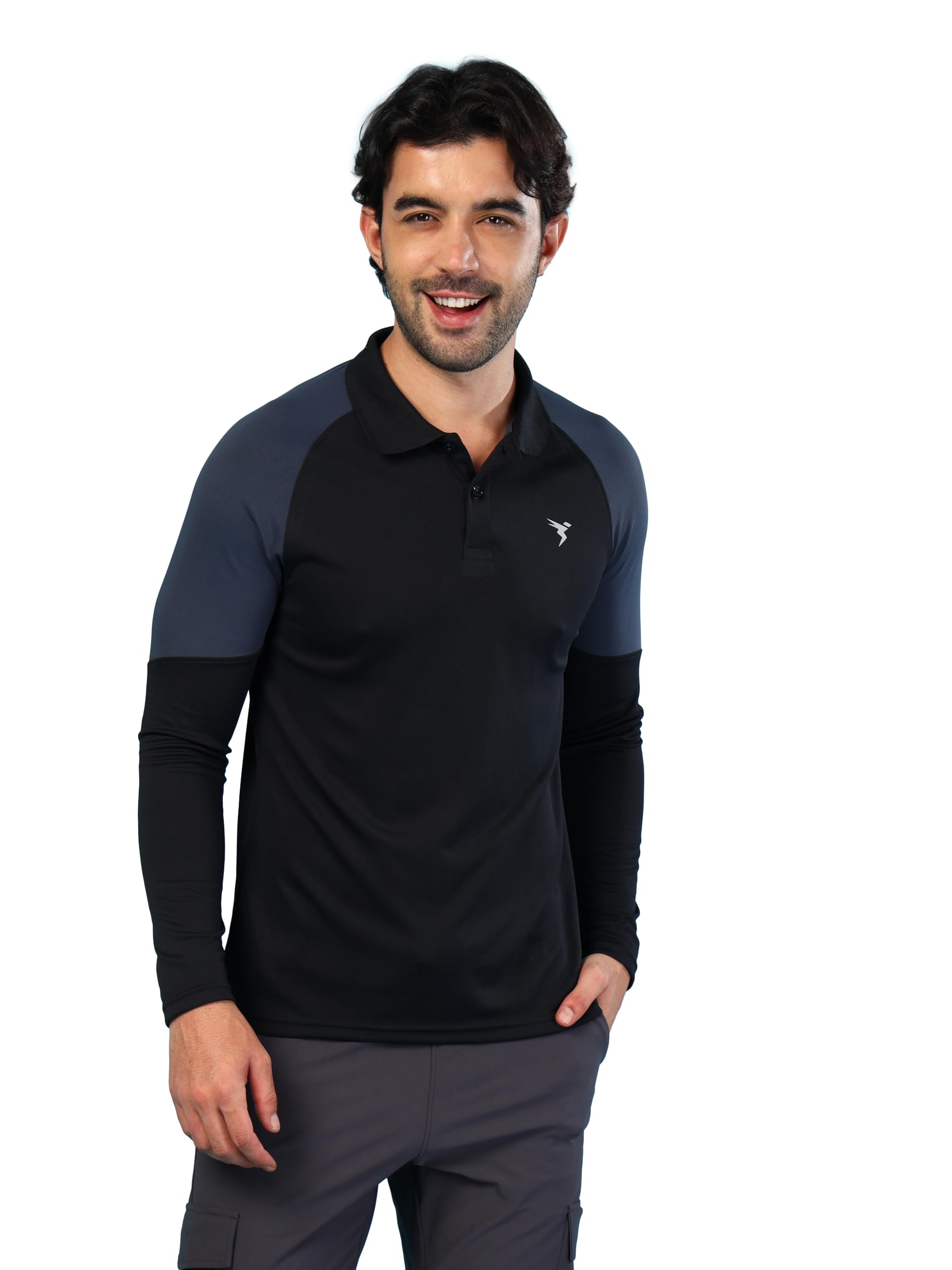 technosport Men's Slim Fit Polyester Colorblocked Athleisure Polo T-Shirt with Full Sleeve, Moisture Wicking and Quick Dry-picture-19