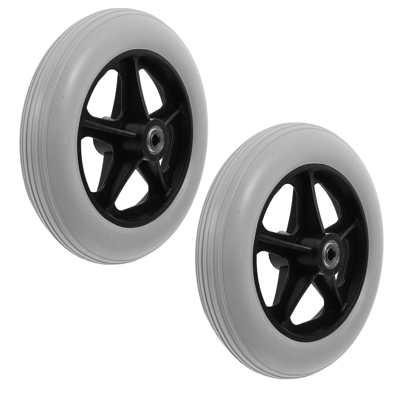 Luxshiny Ruote di Ricambio per Carrozzine 2 Pezzi in Plastica Aperti da 8mm, Supportano Pesi Elevati e Facili da Installare per Passeggini e Deambulatori
