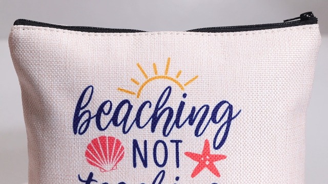 Beaching Not Teaching Make-up-Tasche - 23x17 Cm, Polyester, Mit Reißverschluss - Geschenk Für Lehrer & Strandliebhaber
