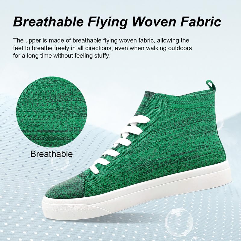 Women's Men’s Fashion Sneakers High Top Lace Up Shoes for Women Men Breathable Flying Woven Mesh Sneakers Casual Outdoor Sport Running Walking Shoes2