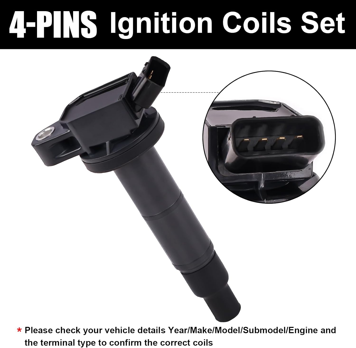 1pcs Ignition Coil Fit for Toyota Camry Matrix RAV4 Solara Highlander Scion TC xB Lexus HS250h 2002 2003 2004 2005 2006 2007 2008 2009 Coil Pack 2.0L 2.4L Coil Pack Replaces# UF333 90919-02244 C1330