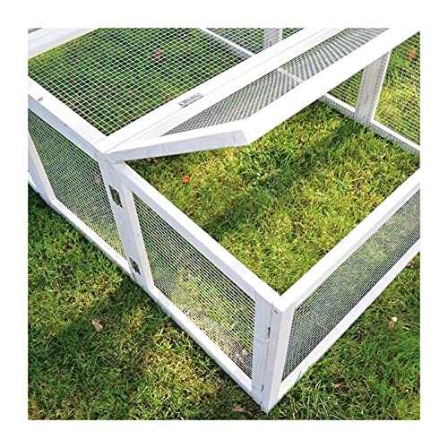Clapier Lapins Rabbit Run Exterieur- Cage Mobile -Couleur Blanc