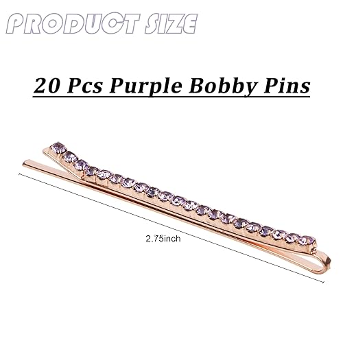 Miniatura 9 de Ondder 20 horquillas para mujer, horquillas doradas con diamantes de imitación para moños, horquillas de pelo de oro rosa de cristal para peinados