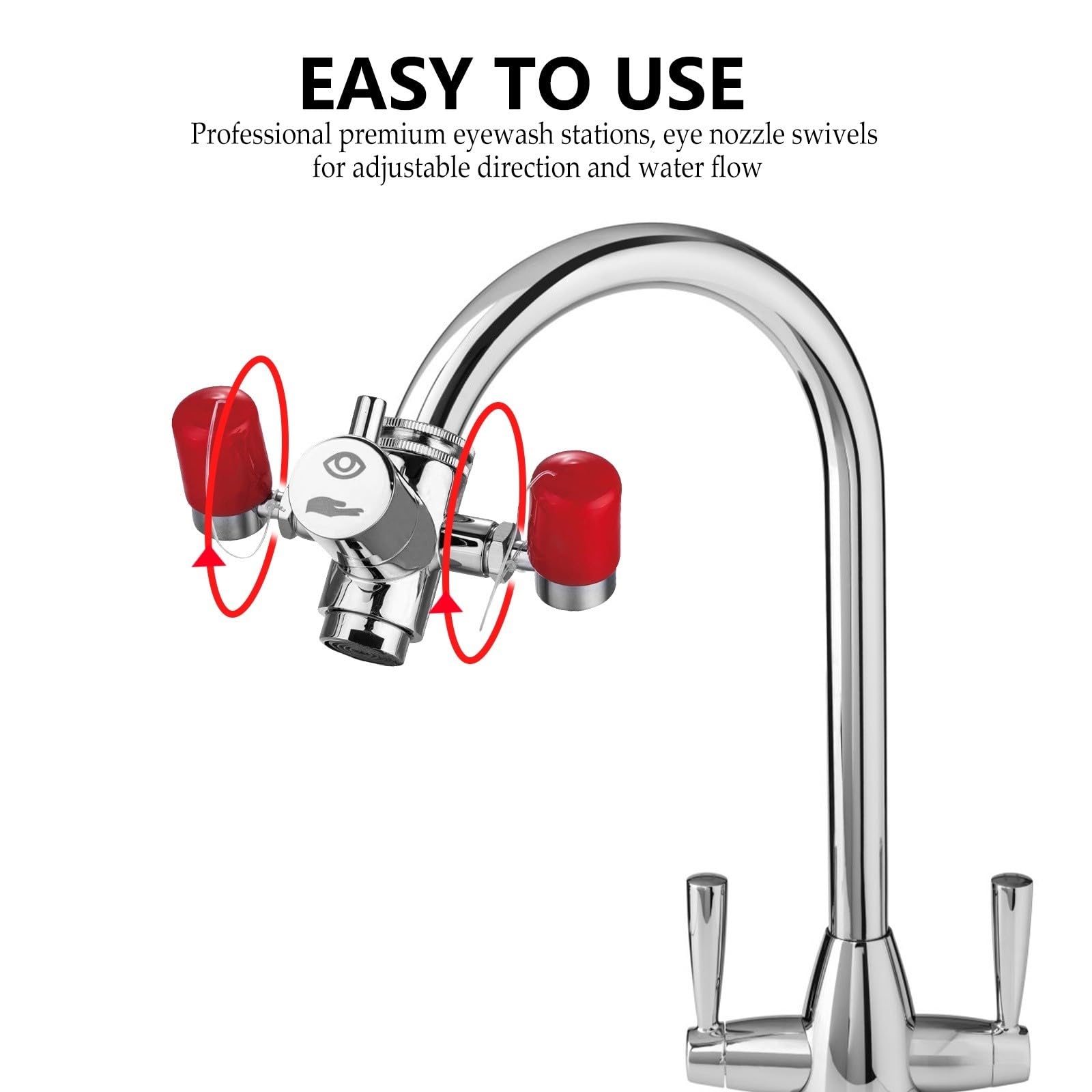 Luxshiny Oculaire Montée sur Robinet en Cuivre, Double Buse Orientable