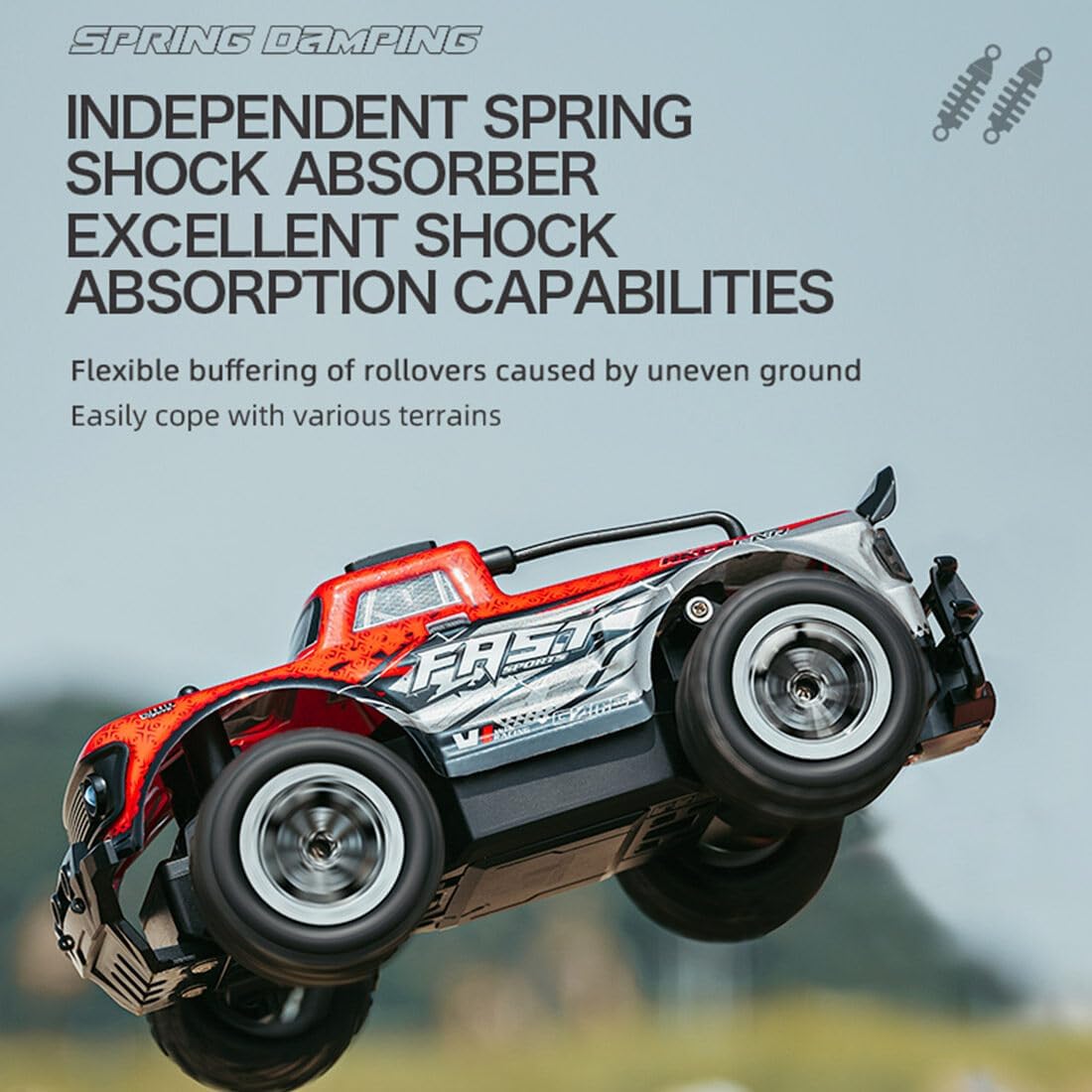 1:20 All-terrain Rc Buggy Car, 25 Km/H Szybki Pilot Zdalnego Sterowania Crawler Ze światłami Led, Nadwozie Przeciwwybuchowe Z Pvc Do Wyścigów Terenowych