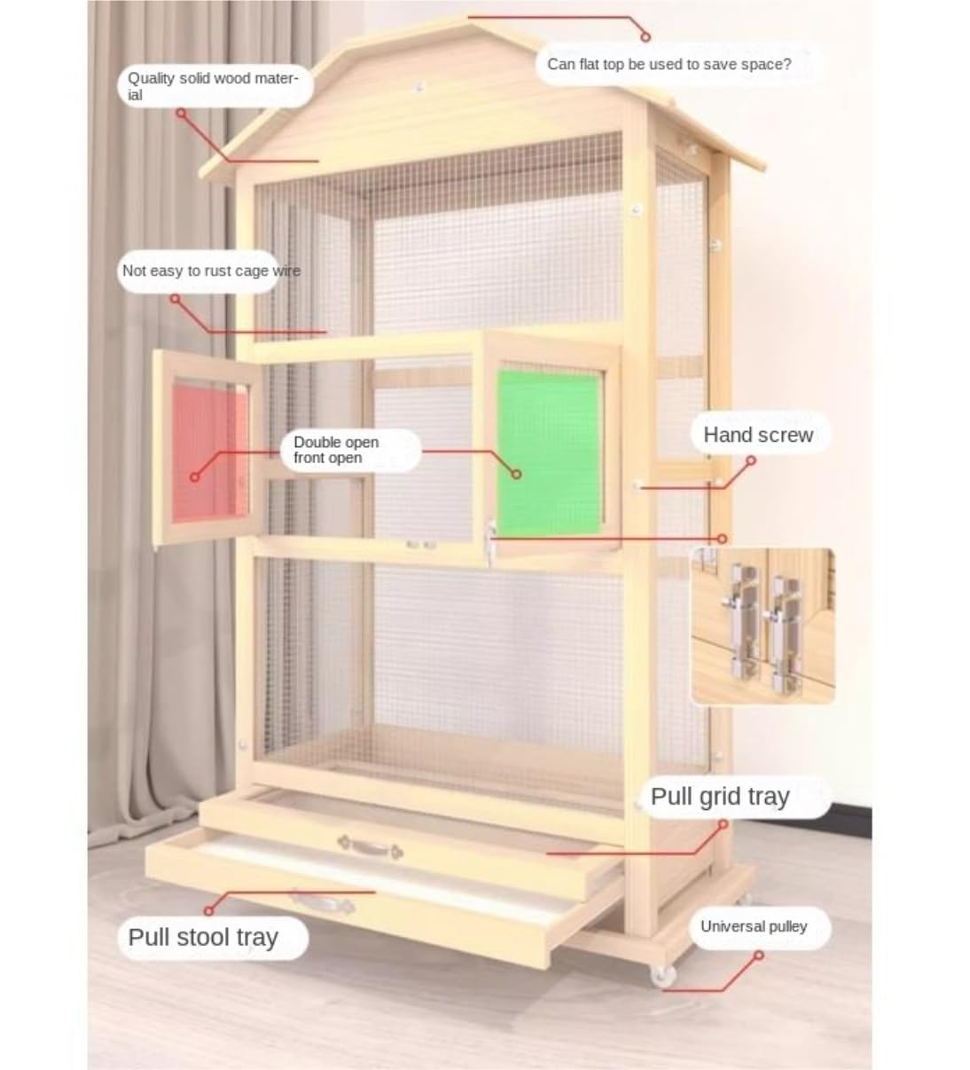 Amazon.co.jp: 鳥かご 鳥籠 鳥 ケージ 大型鳥かご 屋外屋内インコ