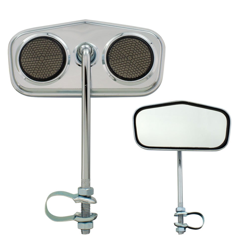 Fenix Cycles Pentagon Daimond Bicycle Mirror Chrome, Black Reflectors