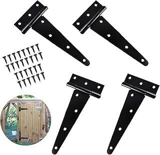 MIOBER 蝶番 ドアヒンジ Tヒンジ 折りたたみ ヒンジ 4個セット 家具固定補修金具 DIY 工具 取り付けが簡単 固定 丈夫です 耐久性 耐摩耗性 ドア 窓 キャビネット 棚 下駄箱 (6, 黒色)