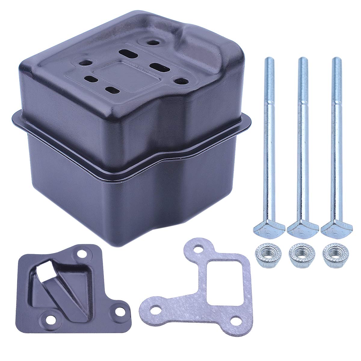 Kit Échappement pour STIHL 029 039 MS310 MS290 MS390 Série Tronçonneuse, ADEFOL Pot d'echappement + Joint + Vis et Écrous + Support Silencieux Accessoire Pièces de Rechange
