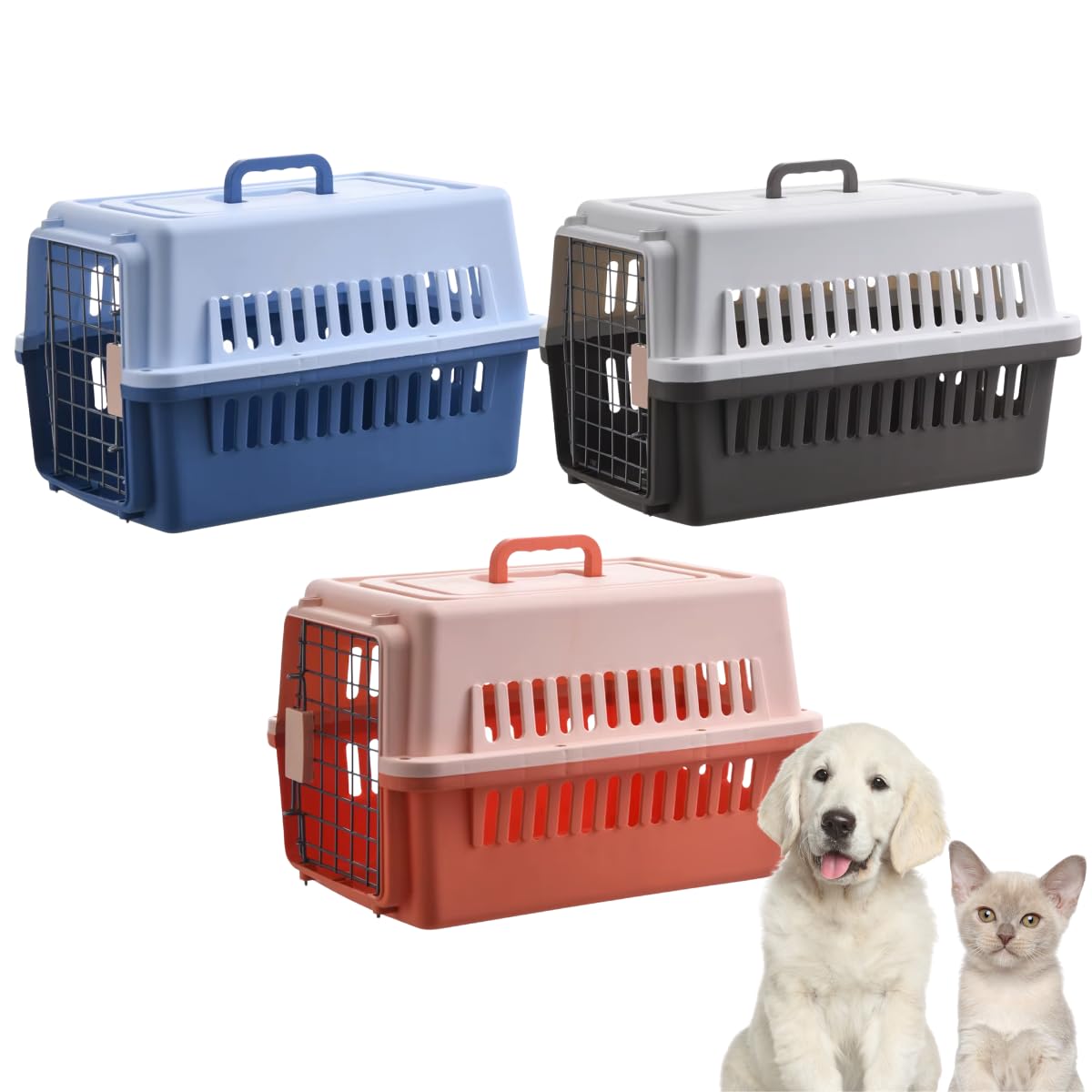 Caixa De Transporte Pet 58x36x35cm Viagem Passeio Cães Gatos (Marrom-escuro)