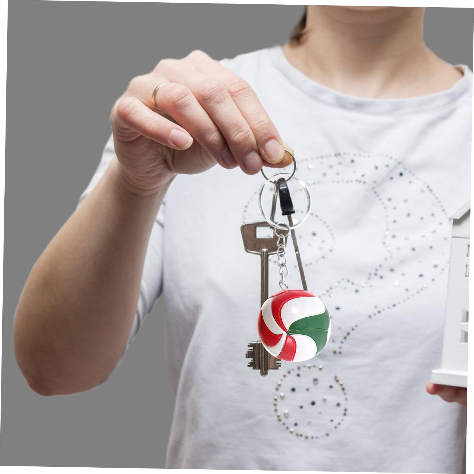 Healeved Portachiavi Pallavolo 3pezzi Porta Chiavi Decorativi in Plastico e Lega, Accessori Portatili per Borse e Premi per Studenti, Design Unico e Funzionale