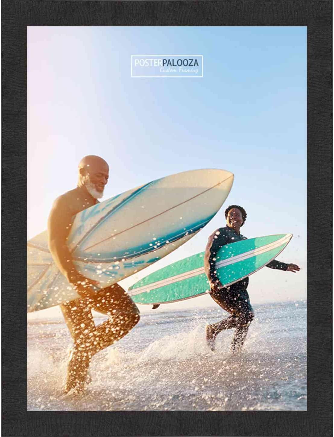 Poster Palooza 26x30 Traditional Black Complete Wood Picture Frame with UV Acrylic Plexiglass, Foam Board Backing & Hardware Included