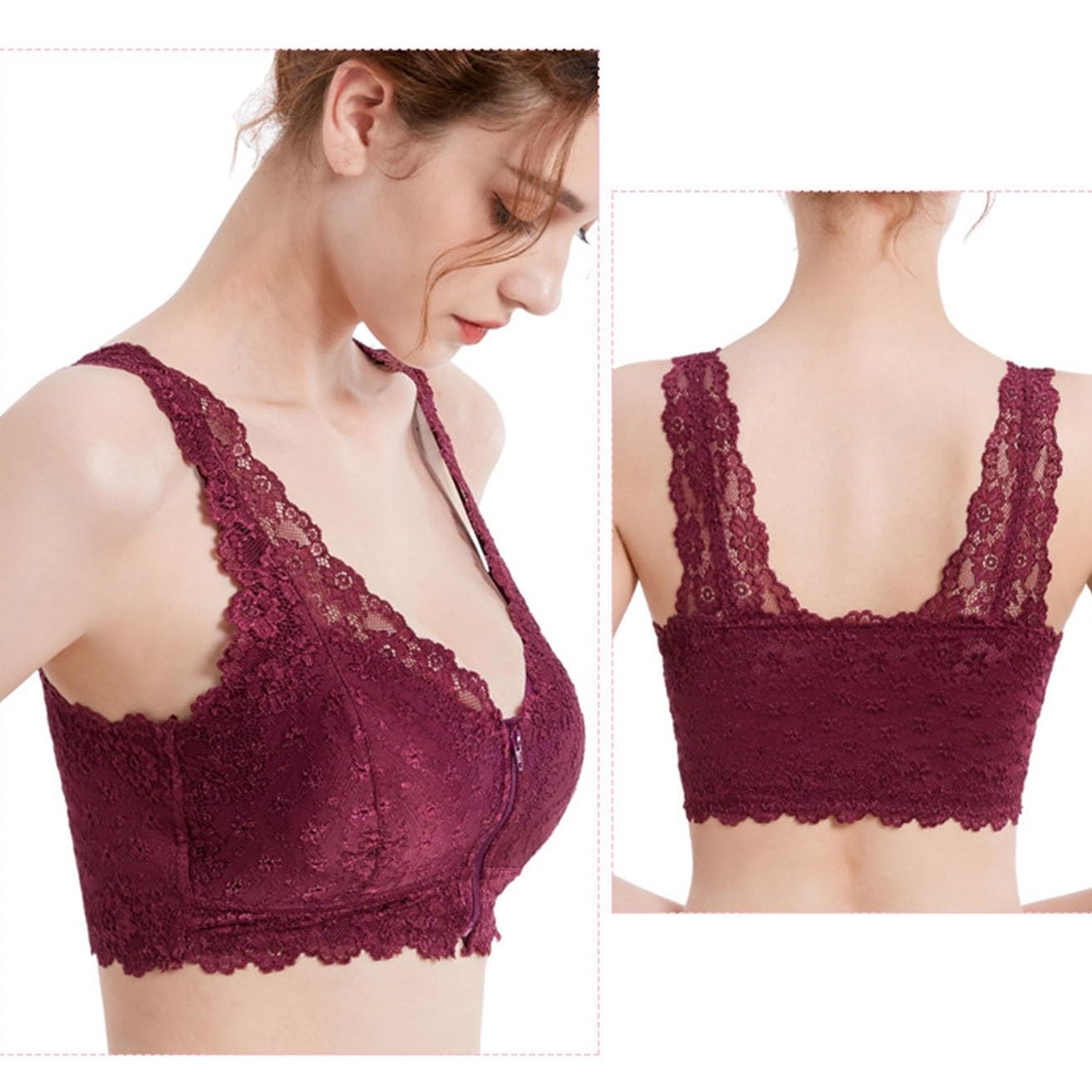 Wireless Mastectomie Beha For Vrouwen Senioren Katoen Post Chirurgie Siliconen Borst Halter Slaap Bras Ondergoed Met Pocket (Color : Pink, Size : L/Large