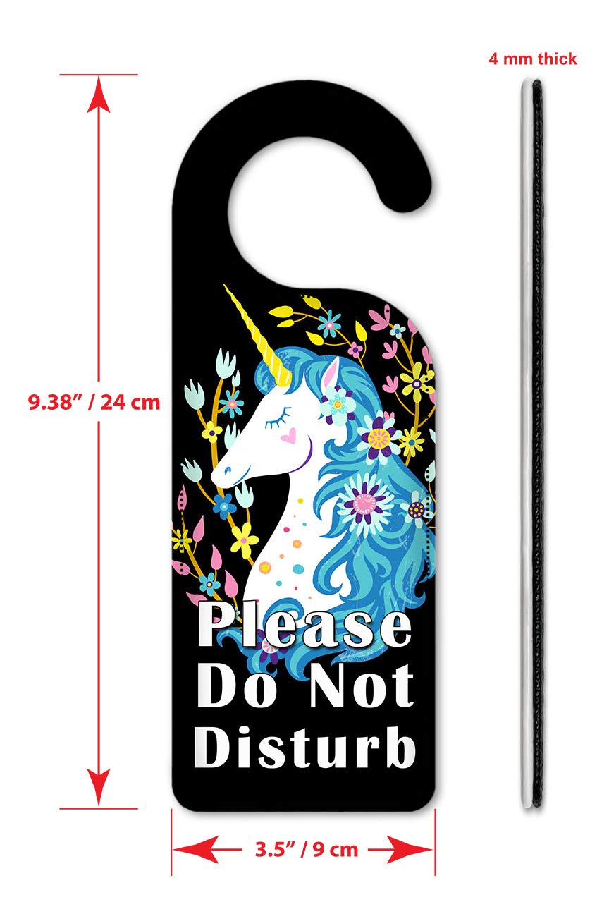 "Magical Mom & Baby Unicorn" Door Knob Hanger Sign – Colorful Plastic, UV & Water Resistant, 9.5" X 3.5"