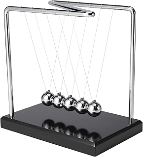 Davi Collection Newtons Cradle/Pendulum Balls, Physics Educational Balance Balls Desktop Decoration Swinging Ball Desk Toy for Office Home Living Room Science Gift (Z-Shape)