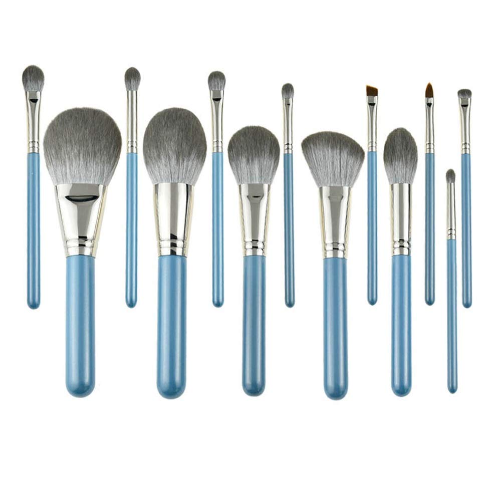 Juego de 12 brochas de Maquillaje, brochas para Sombras de Ojos, Juego de brochas de Maquillaje, Juego avanzado de brochas de Maquillaje sintéticas para Base, Corrector y(Zipper Packaging)