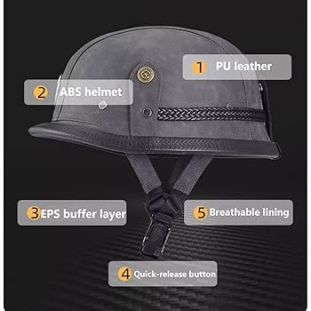 シュタールヘルム Amazon.com: German Style Leather Motorcycle Half Face Helmet