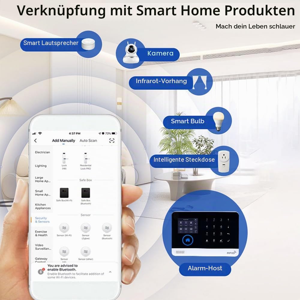 433MHz Wireless WiFi + GSM Auto-dial Alarm Security System LCD Display Türsensor PIR Bewegungssensor Smart Home Einbrecher Sicherheitsalarmsystem