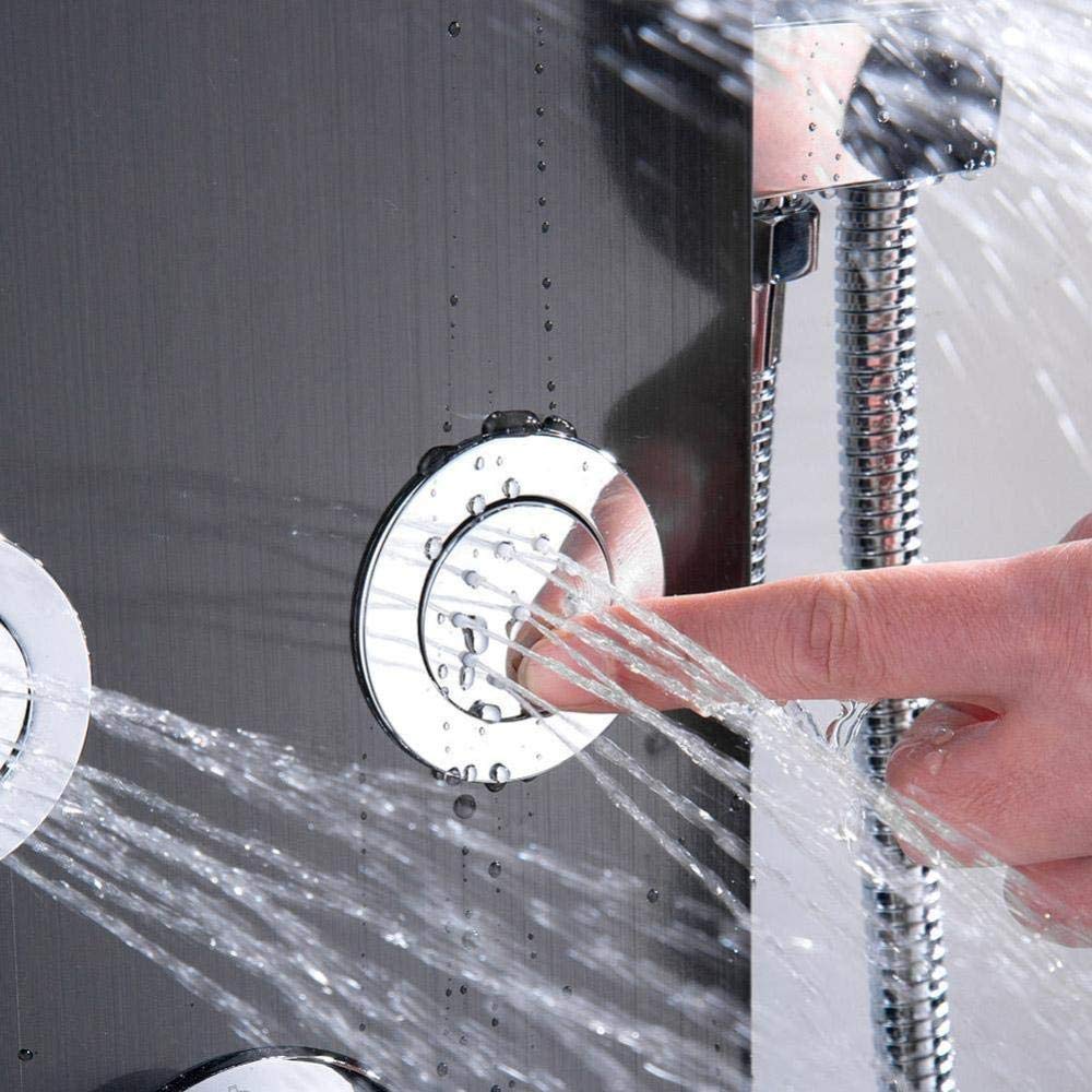 Panel prysznicowy ze stali nierdzewnej systemy prysznicowe z wyświetlaczem LCD, czarny panel prysznicowy z termostatem i 6 trybami wody