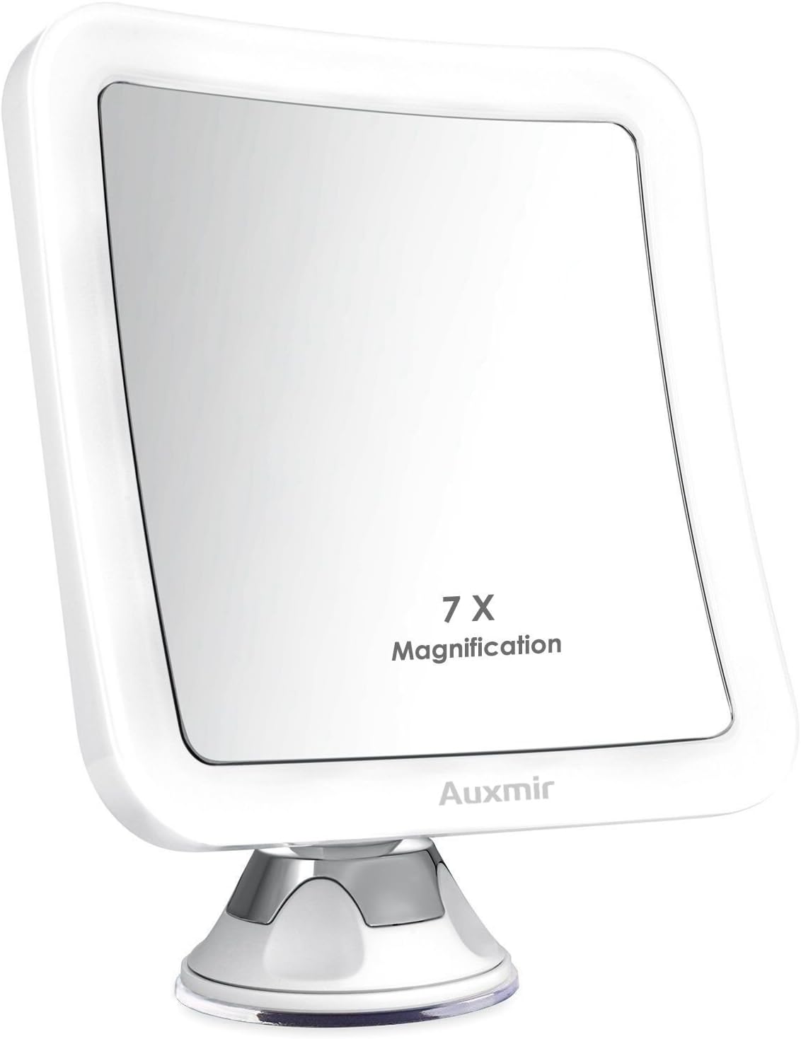 7X Magnifying Lighted Cosmetic Makeup Mirror with Natural White LED, 360 Degree Swivel Rotation and Locking Suction