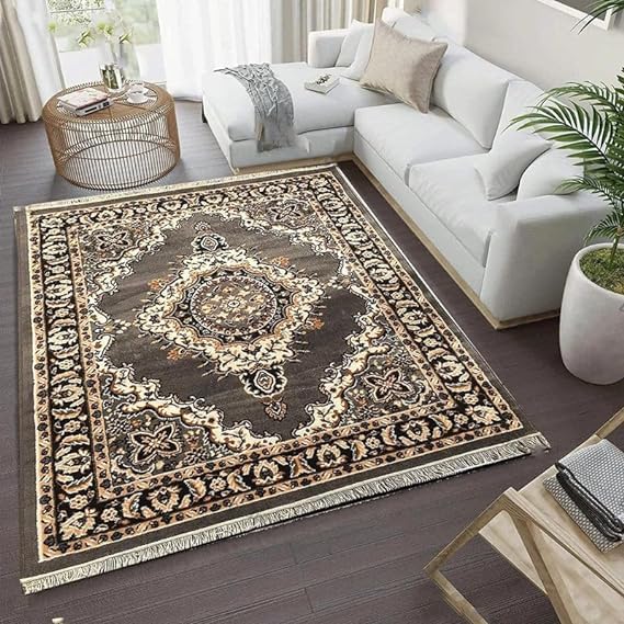 Image of Soft Washable Beautiful Acrylic Rugs for Home Decor Living Room 5x7 feet (150 x 200 CM) Grey
