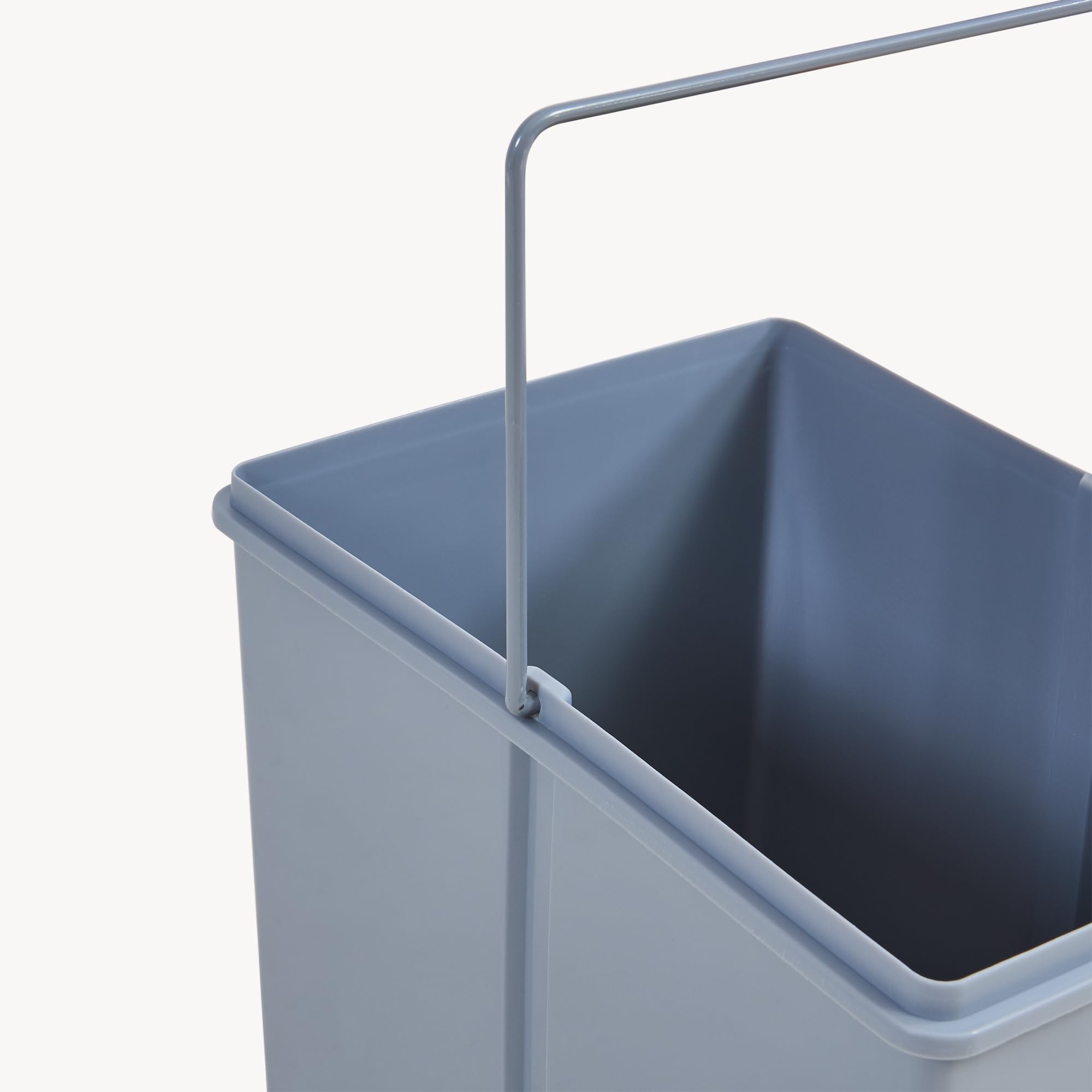 Poubelle Encastrable sur Rails Coulissants Tri Sélectif Sous Évier 1 x 20L Gris Acier Plastique 34 x 26 x 42 cm