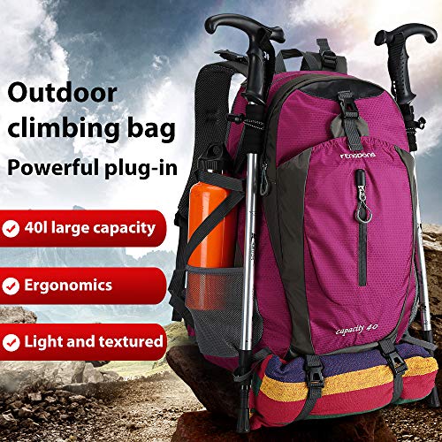 Fengdong 40L Waterproof Lightweight Outdoor Daypack Hiking,Camping,Travel Backpack For Women Men Pink #TOP4
