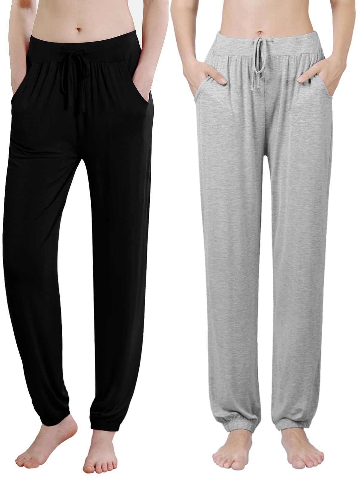 Komfokore Freizeithose Damen Hose Weiche Lounge Hosen Schlafanzughose mit Tasche