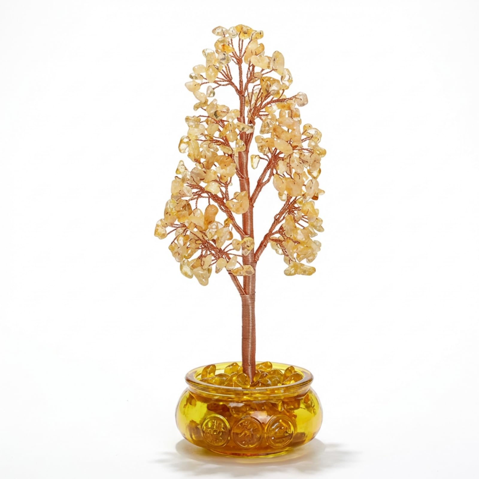 FATONIO Citrine Crystal Tree, Handmade Yellow Gemstone Chakra Healing Feng Shui Bonsai Tree, Friend and Women' Gfit for Wealth and Prosperity, Office Desk Home Decor Housewarming Birthday Gift