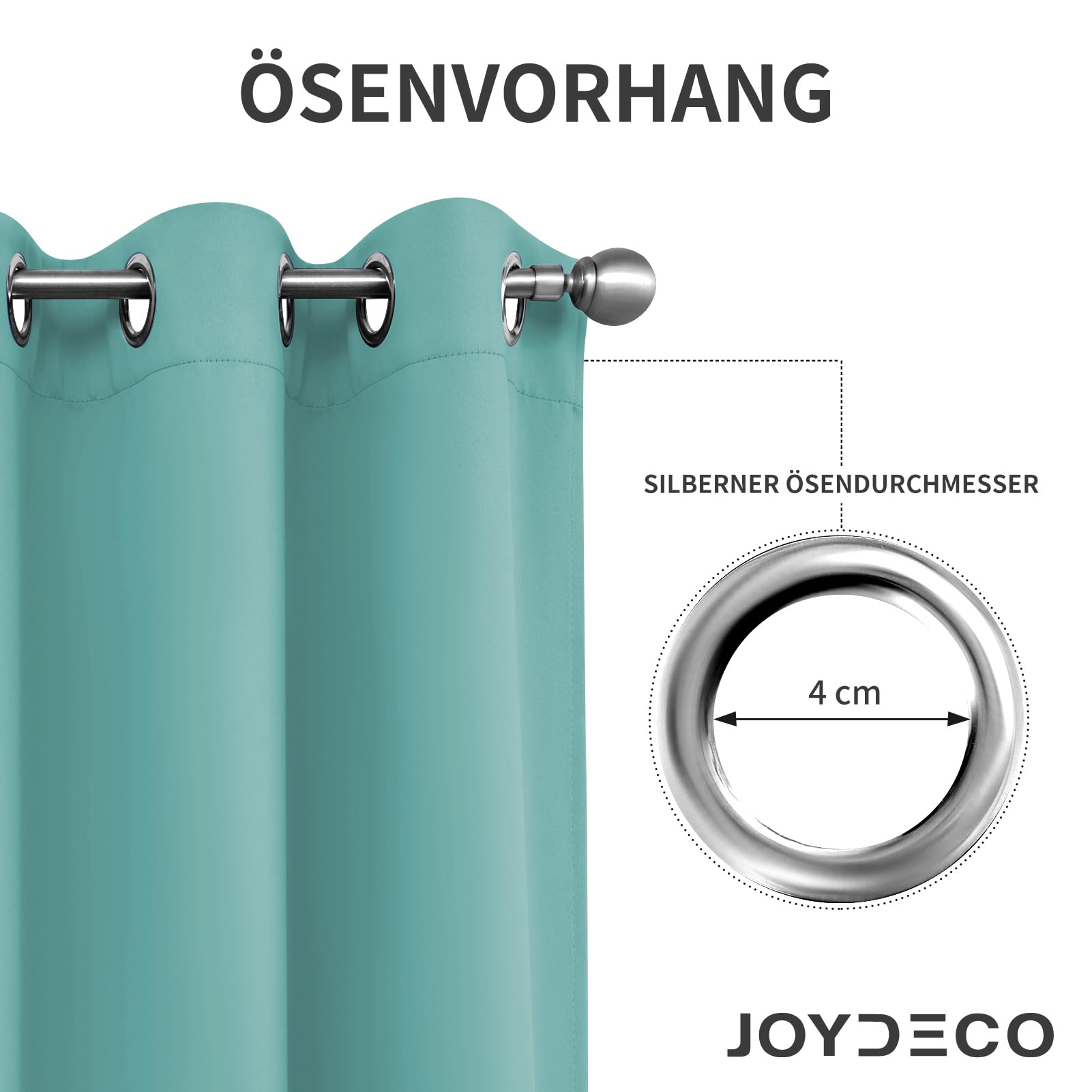 Joydeco Blickdichte Vorhänge mit Ösen Gardinen 2er Set – Bild 4