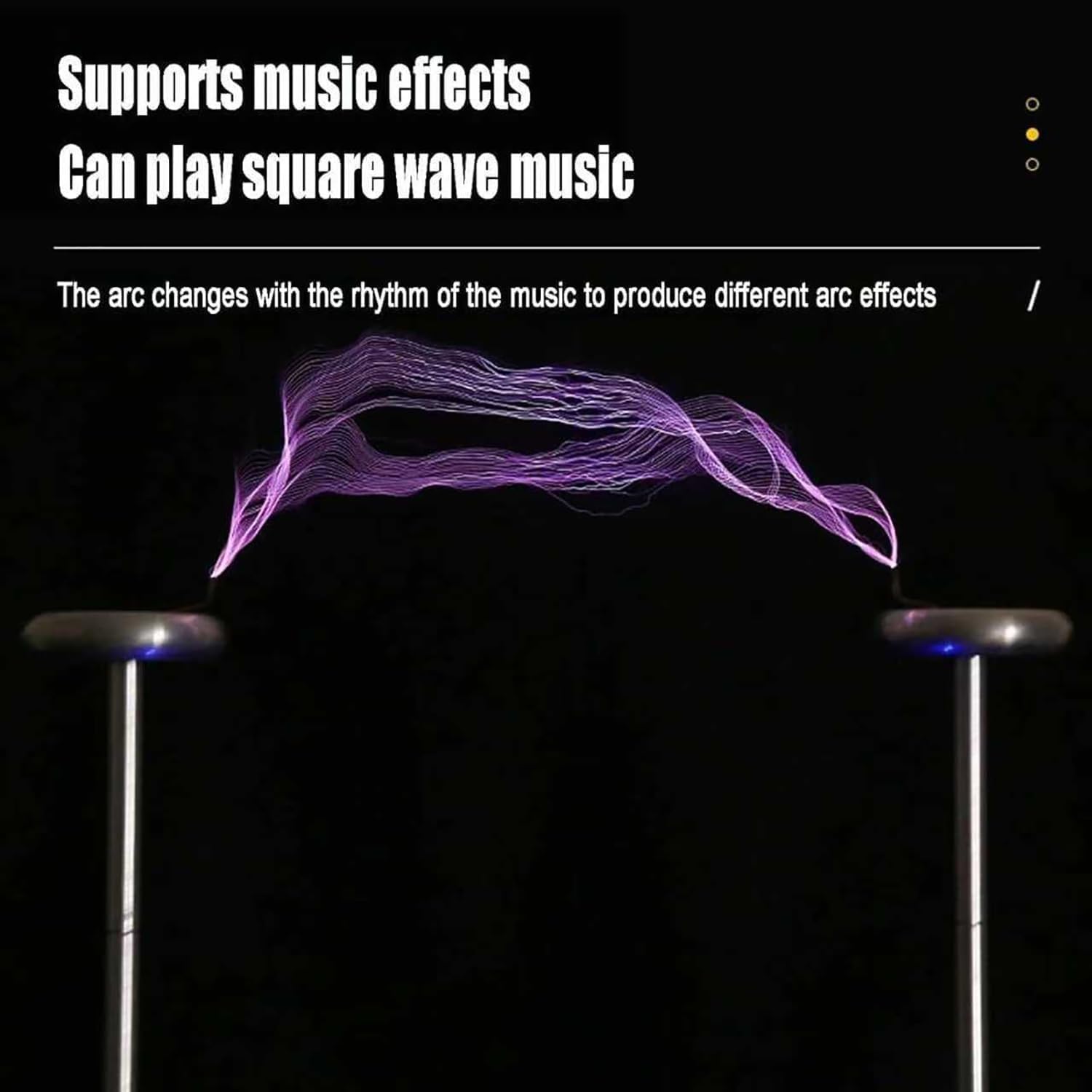 Muzyczna Cewka Tesli Biurkowa - Dwubiegunowa SSTC z Łukiem 30cm i Wejściem Audio 3.5mm. Edukacyjna Zabawka Naukowo-Demonstracyjna do Eksperymentów i Efektownych Pokazów Audiowizualnych,220v