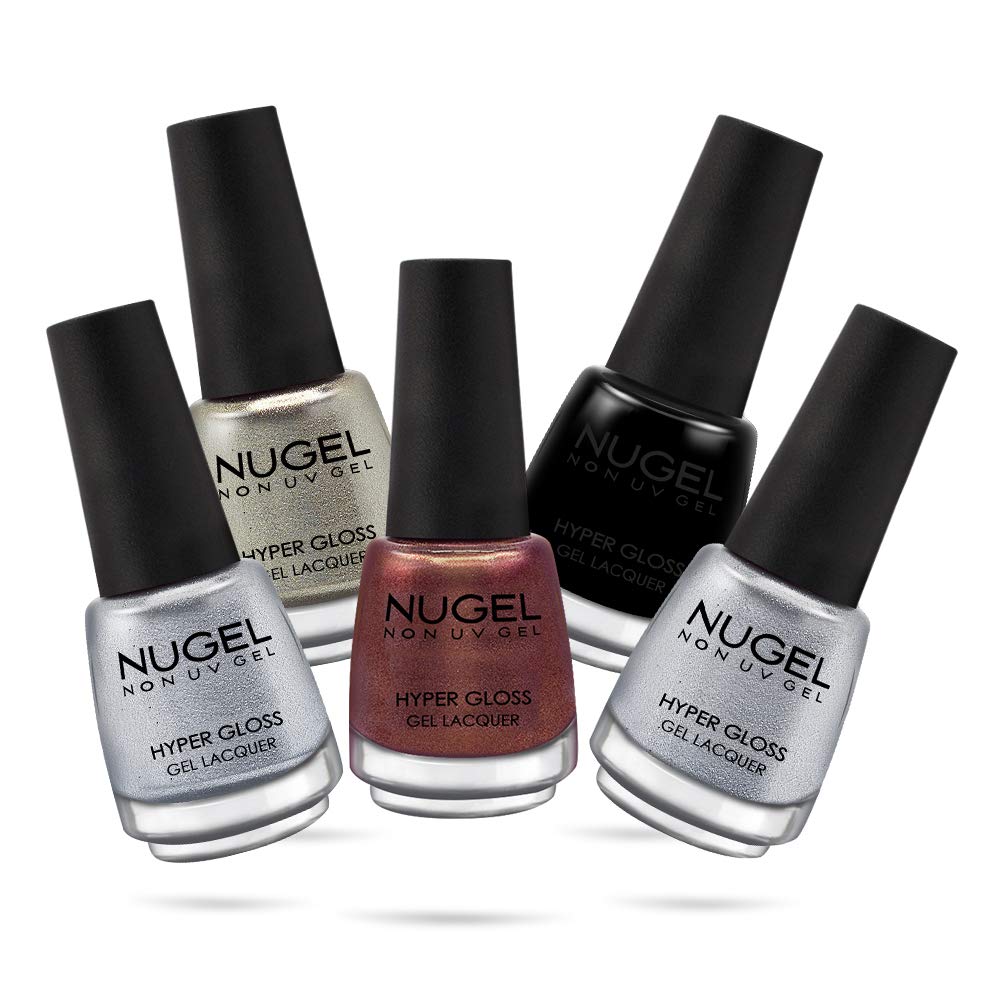 NUGELNon Uv Gel Nail Polish, Cocktail Party Lacquer Combo, Multicolor, 13 Ml (Pack Of 5)