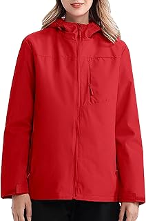 Rain Poncho, Women'S Spring and Autumn Thin Solid Color Zipper Hooded Outdoor Mountaineering Wear Multiple Pockets Suitable for Outdoor Travel Wear Casual Coat Zip Up Fleece Jacket Women Clearance