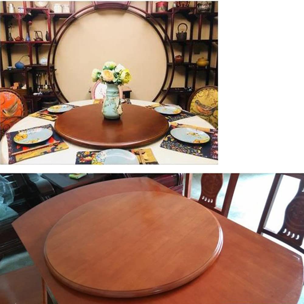 REDEXI Dining Table Wooden Rotating Tray Round Lazy Susan Turntable Heavy Duty Rotating Serving Tray, Silent/Smooth, Solid Wood, 360° Swivel (Color : Black, Size : 90cm/36