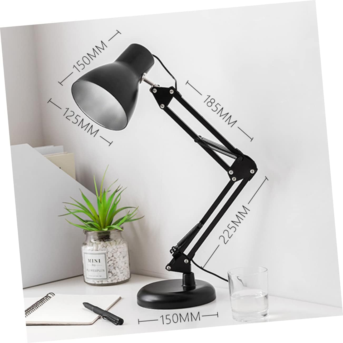 Vaguelly LED Desk Lamp USB Charger Adjustable Long Arm Foldable Eye Protection Reading Light for Home and Office