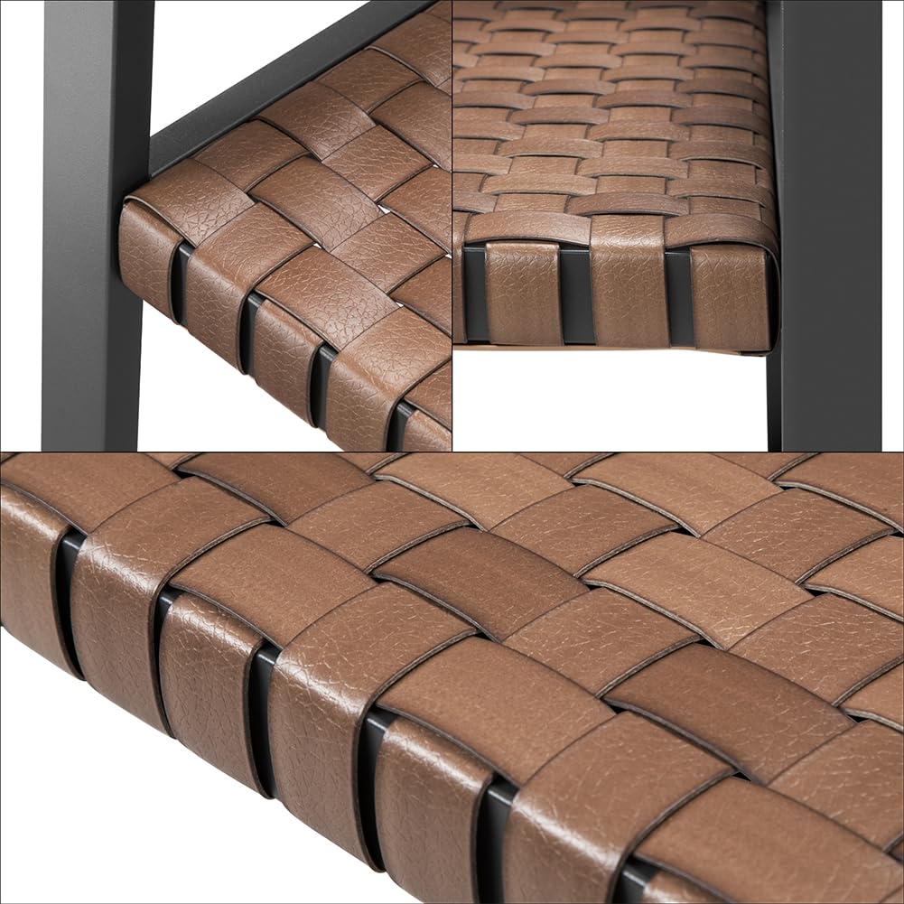 BAKAJI Set Salotto da Giardino in Polyrattan Effetto Simil Pelle con Tavolo, Due Poltrone e Divanetto, Salottino per Esterni, Divano, Sedie e Tavolino Resistente ai Raggi UV Terrazzo (Senza Cuscini)