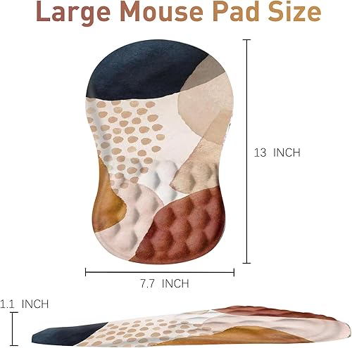 Miniatura 3 de DINKY Almohadillas ergonómicas para mouse con soporte de muñeca, toda la espuma viscoelástica con base de poliuretano antideslizante, alfombrilla de