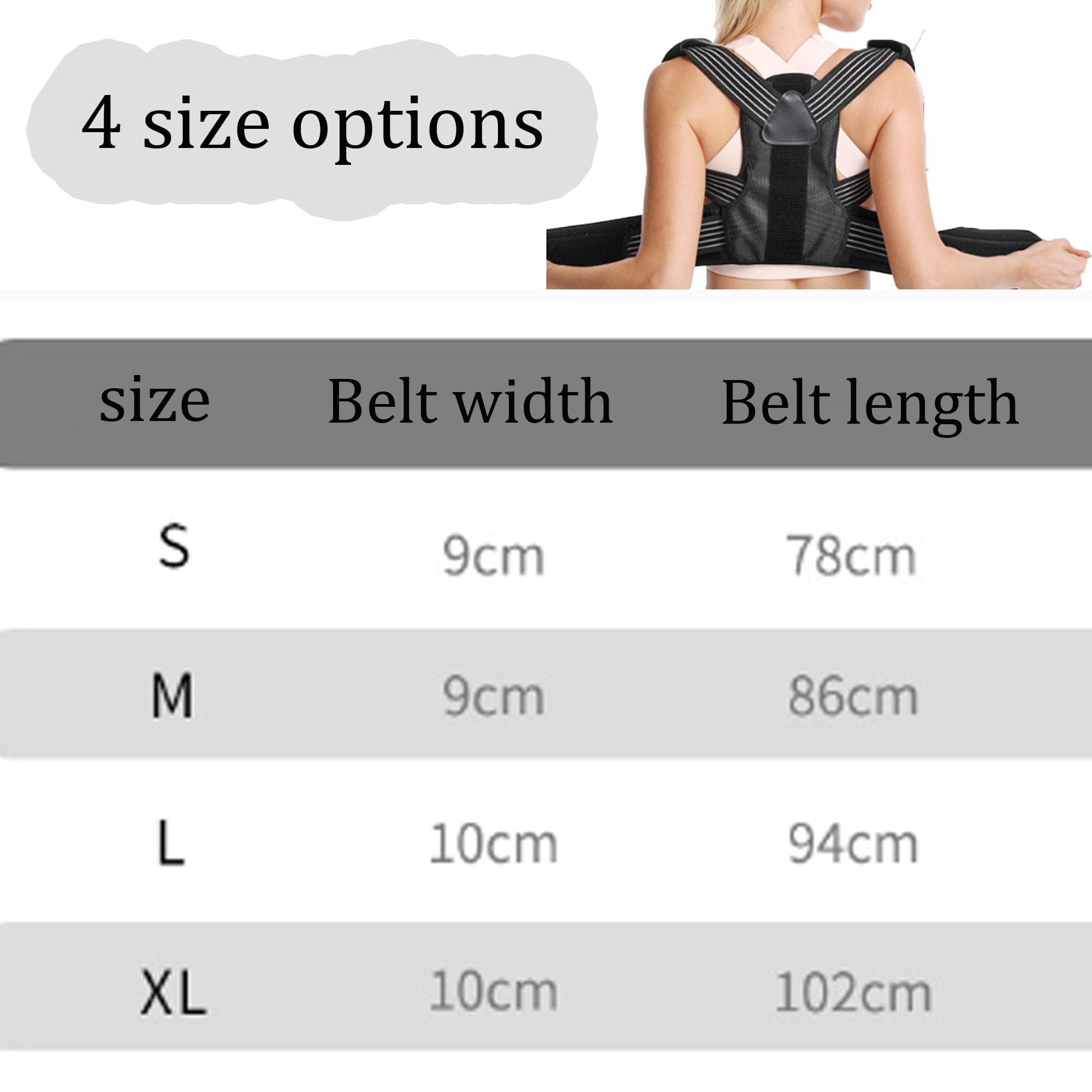 Correcteur de Posture Ajustable pour Enfants Homme Femme Soulage Douleurs Cervicales Dos Épaules S