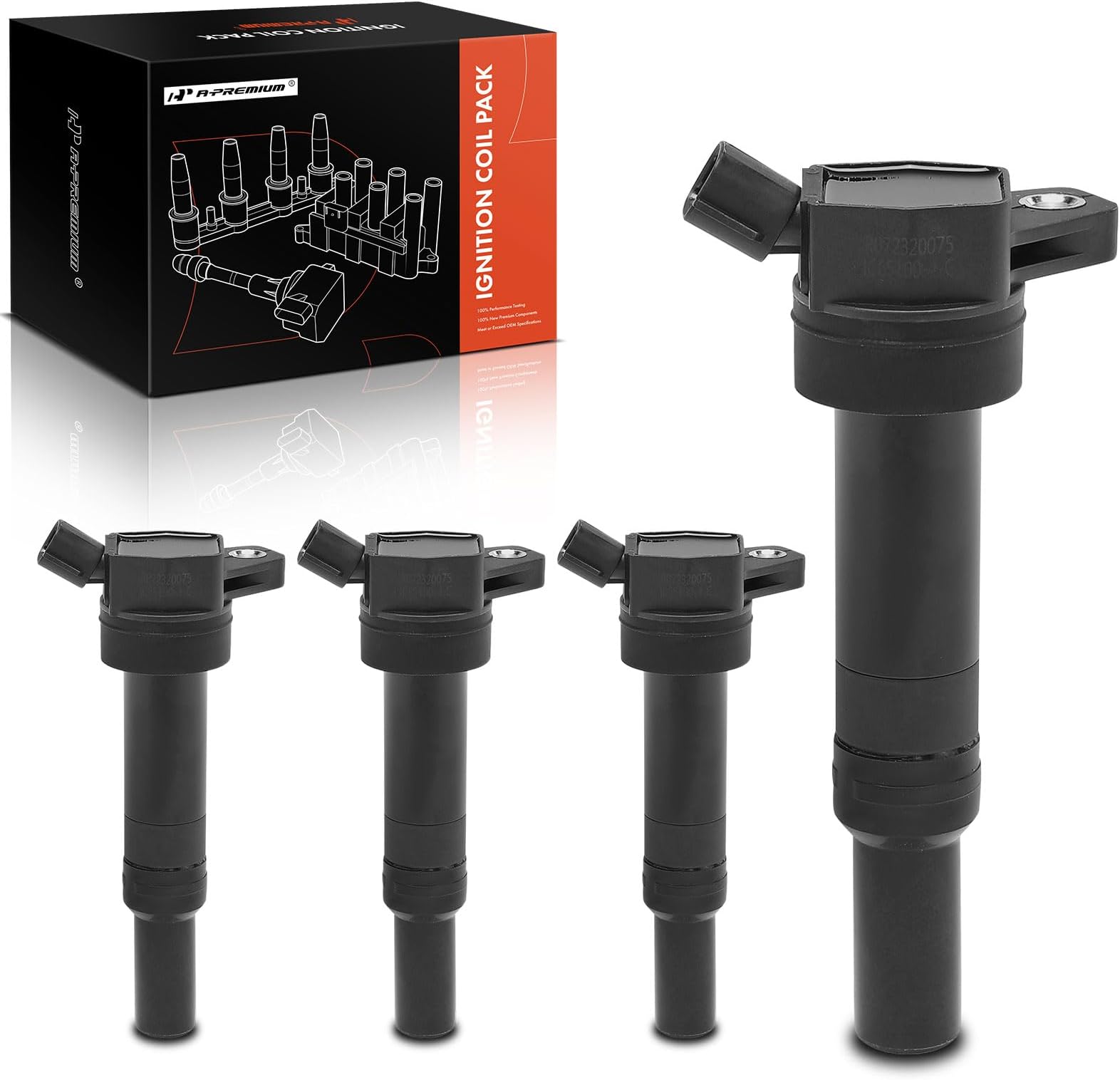 A-Premium Ignition Coil Pack Set of 4 Compatible with Hyundai Elantra 2011-2016, Tucson 2014-2020, Kia Forte 2014-2016, Soul 2012-2019, 1.8L 2.0L Engine