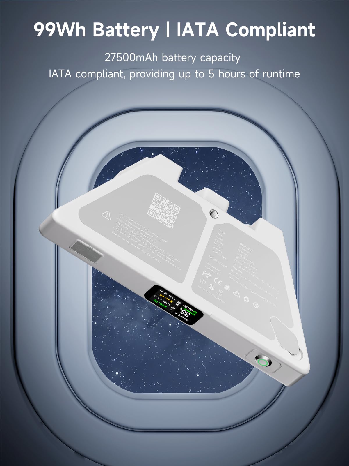 Starlink Mini Battery Pack LinkPower 2, batteria esterna da 99 Wh per Starlink Mini, durata di 5 ore, supporta bypass, ingresso di ricarica DC/Magnetic DC/USB-C, uscita di scarico USB-C