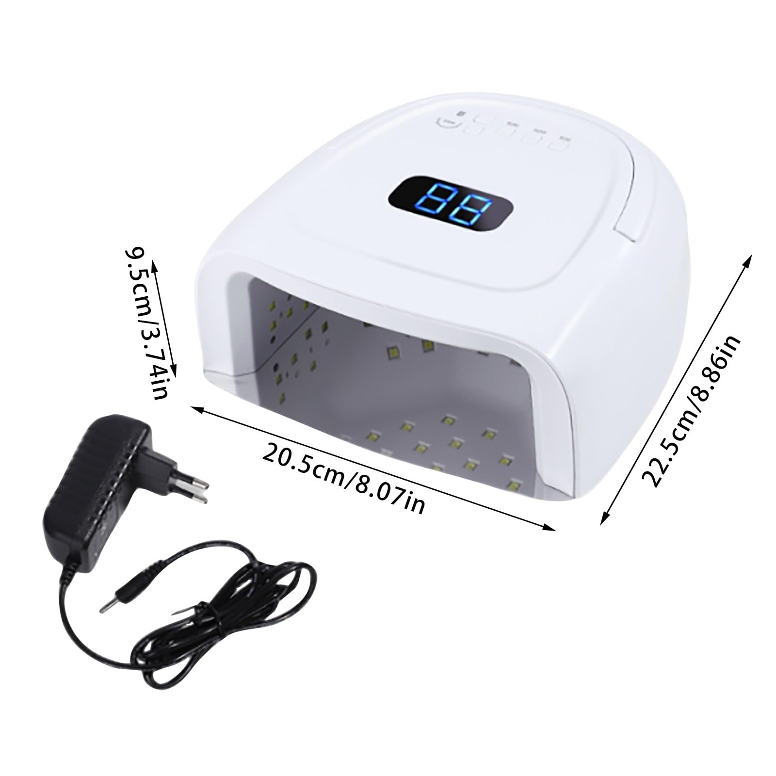 60 W lampa UV do paznokci żelowych, lampa UV LED z 4 timerami i wyświetlaczem LCD, czujnik samochodowy, ładowanie przez USB, przenośna lampa LED, do paznokci u rąk i stóp, do wszystkich żelowych