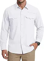 Camisas masculinas de pesca com proteção solar FPS 50+, UV, leve, secagem rápida, botões para trabalho, caminhadas, safári