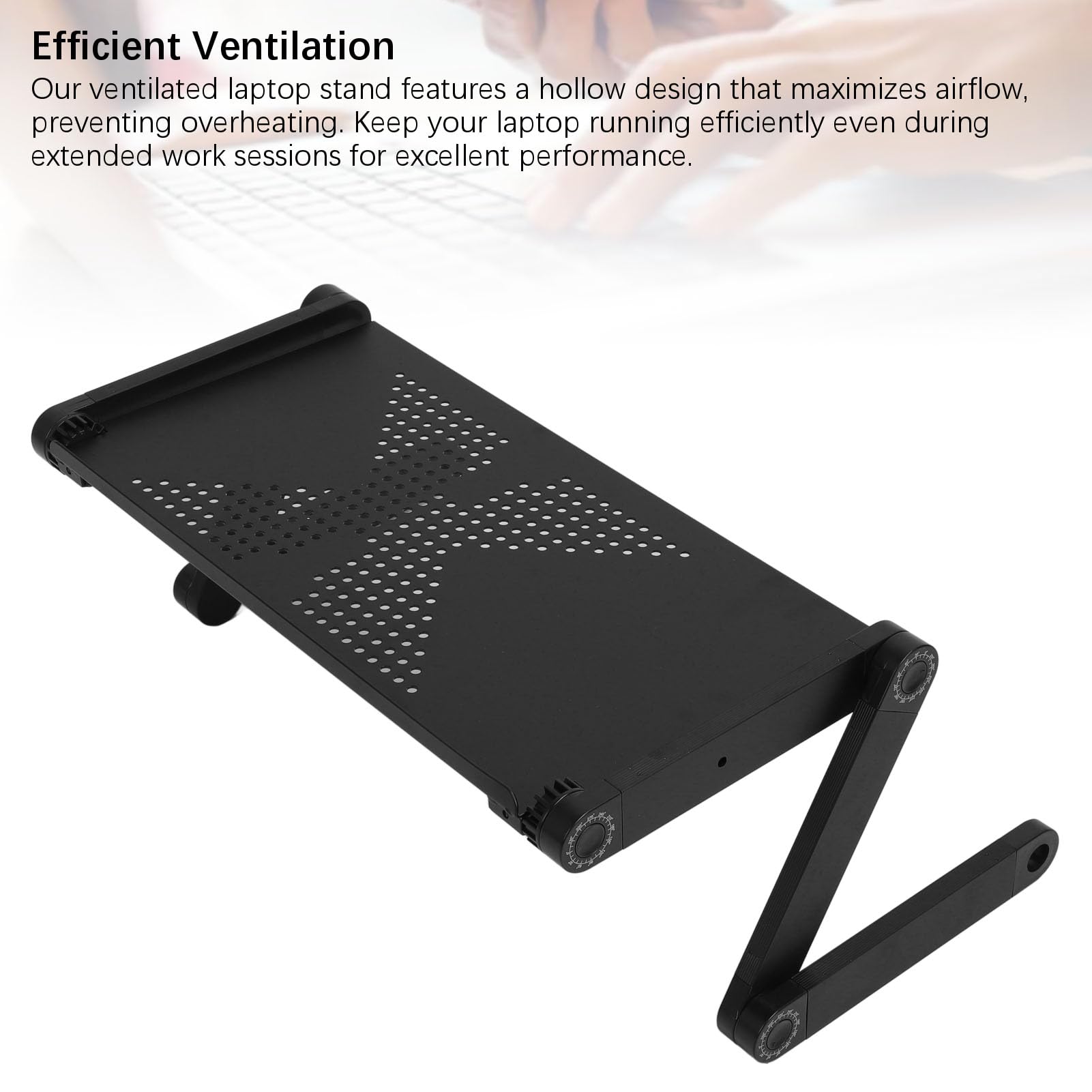 Acouto Supporto per Laptop in Alluminio in Lega 360 Gradi Porta del Taccuino Pieghevole Pieghevole 480x260mm Base Senza Soluzione di continuità (BLACK)