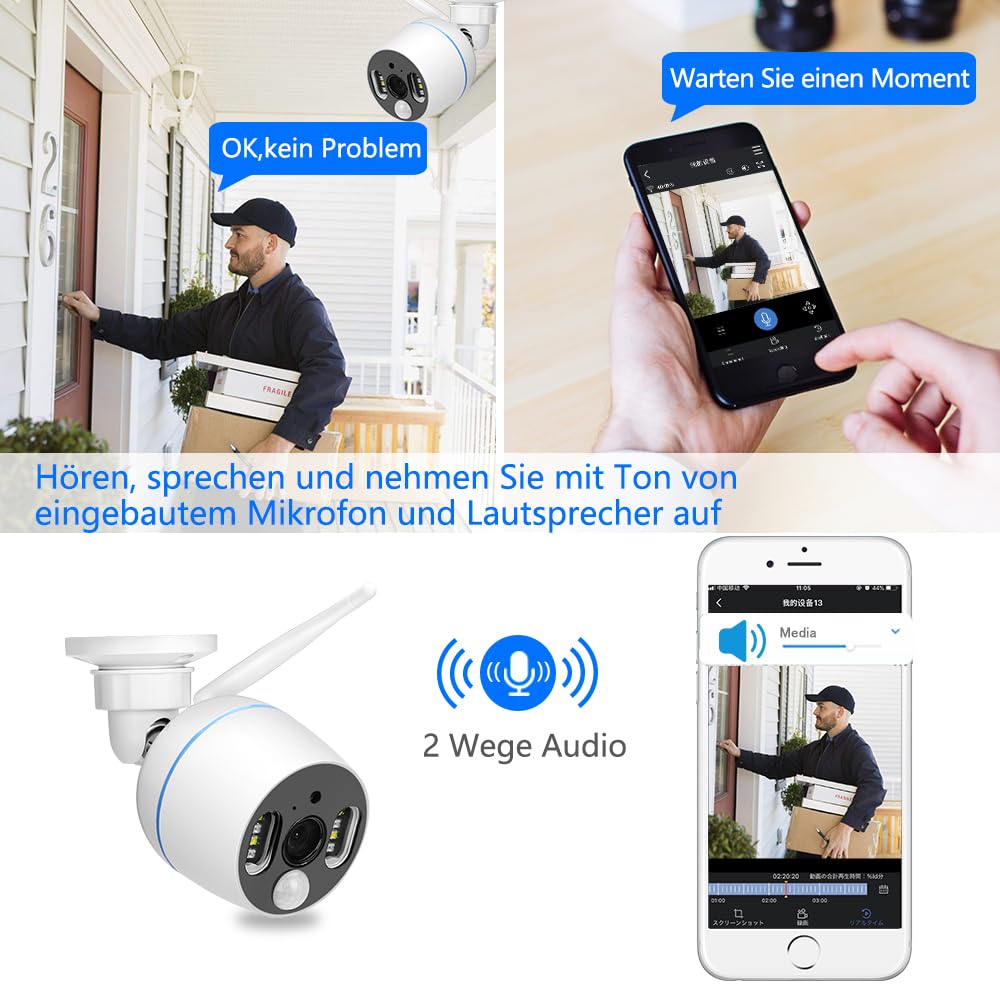Kit de caméra de Surveillance extérieure Wi-FI, 4 x 1080p, 2 to, 8