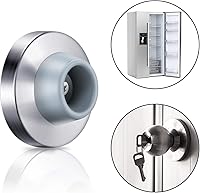 Vista 6 de Pangda Tope de parachoques de puerta de pared cóncava de acero inoxidable plateado con protector de goma redondo gris de 1-1/8 pulgadas