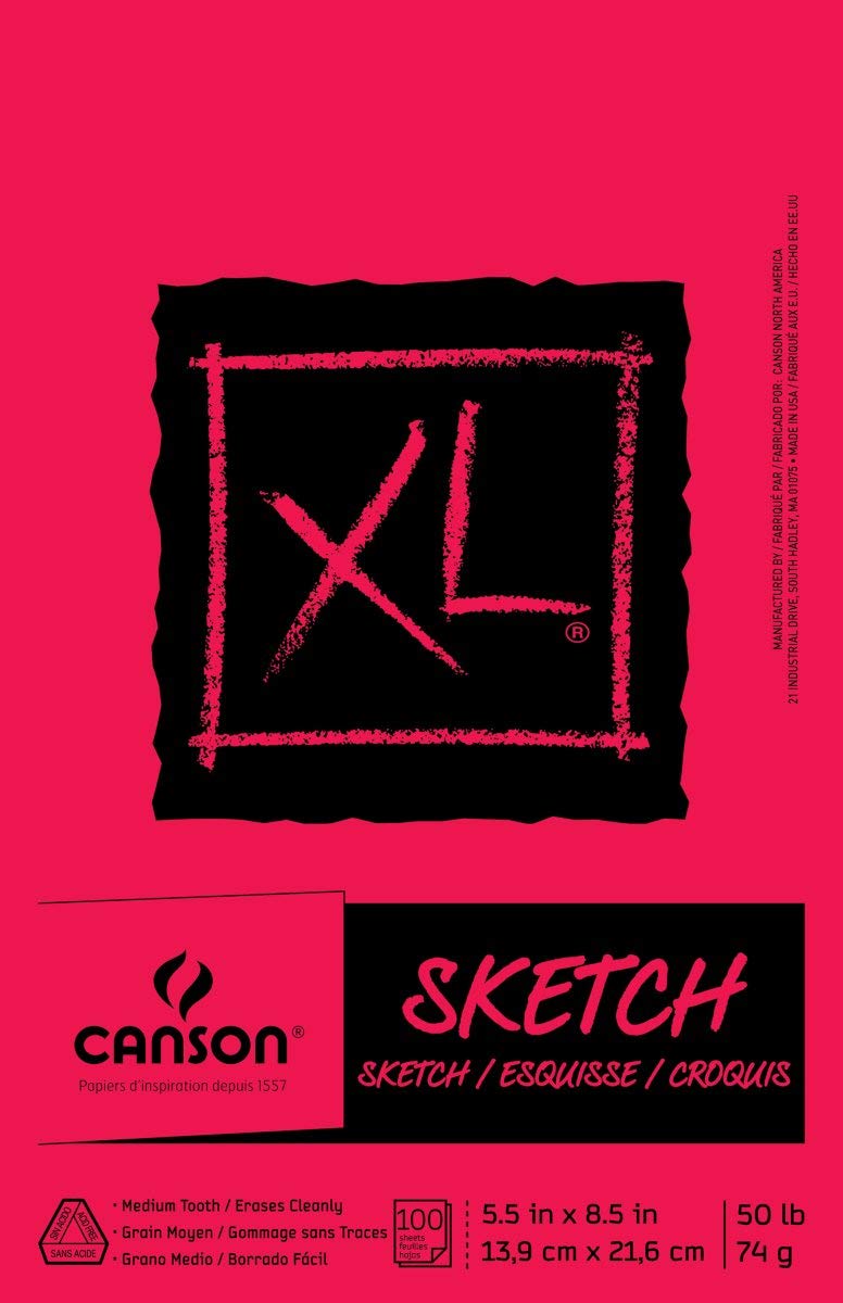 CansonXL Sketch Foldover Pad 5.5"X8.5"-100 Sheets