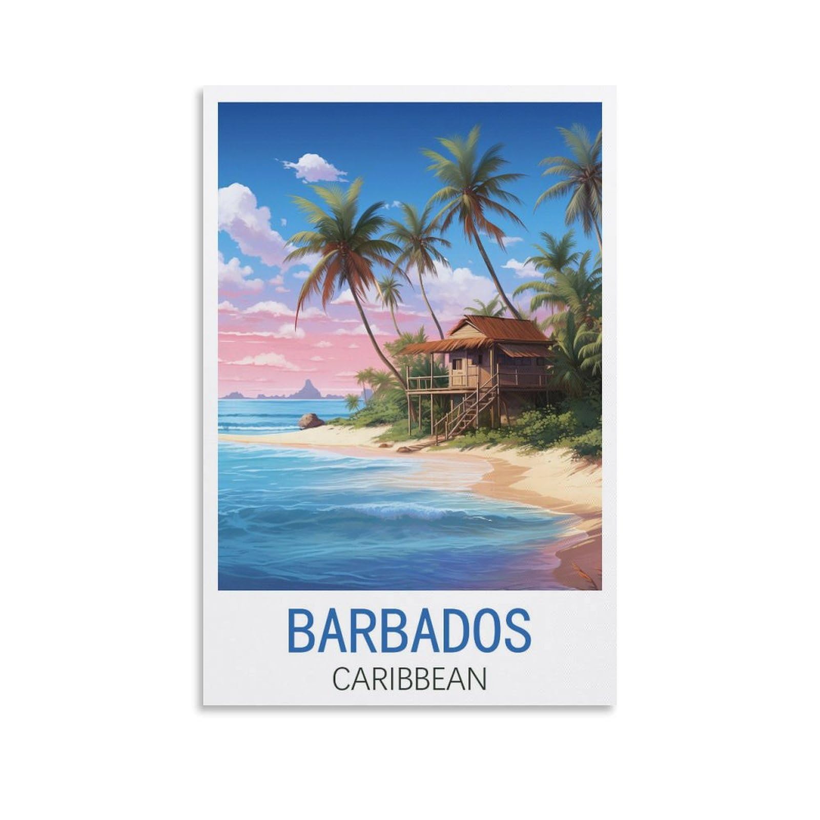 EZMLFA 5D Diamond Art Kits for Beginner,Barbados Caribbean Kits for Adults and Kids, Full Drill Round Rhinestone Paint with Diamonds,DIY 5D Diamond Art 40x50cm