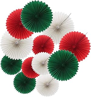 BESPORTBLE 12 szt. kolorowe świąteczne wachlarze papieru świąteczna latarnia z papieru o strukturze plastra miodu na Boże Narodzenie przyjęcie dekoracja domu artykuły imprezowe przysługi zdjęcie rekwizyty